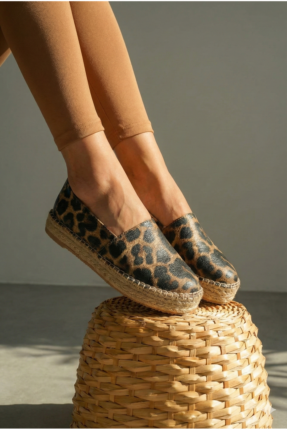 Leopar Kahve Günlük  Espadril Ayakkabı