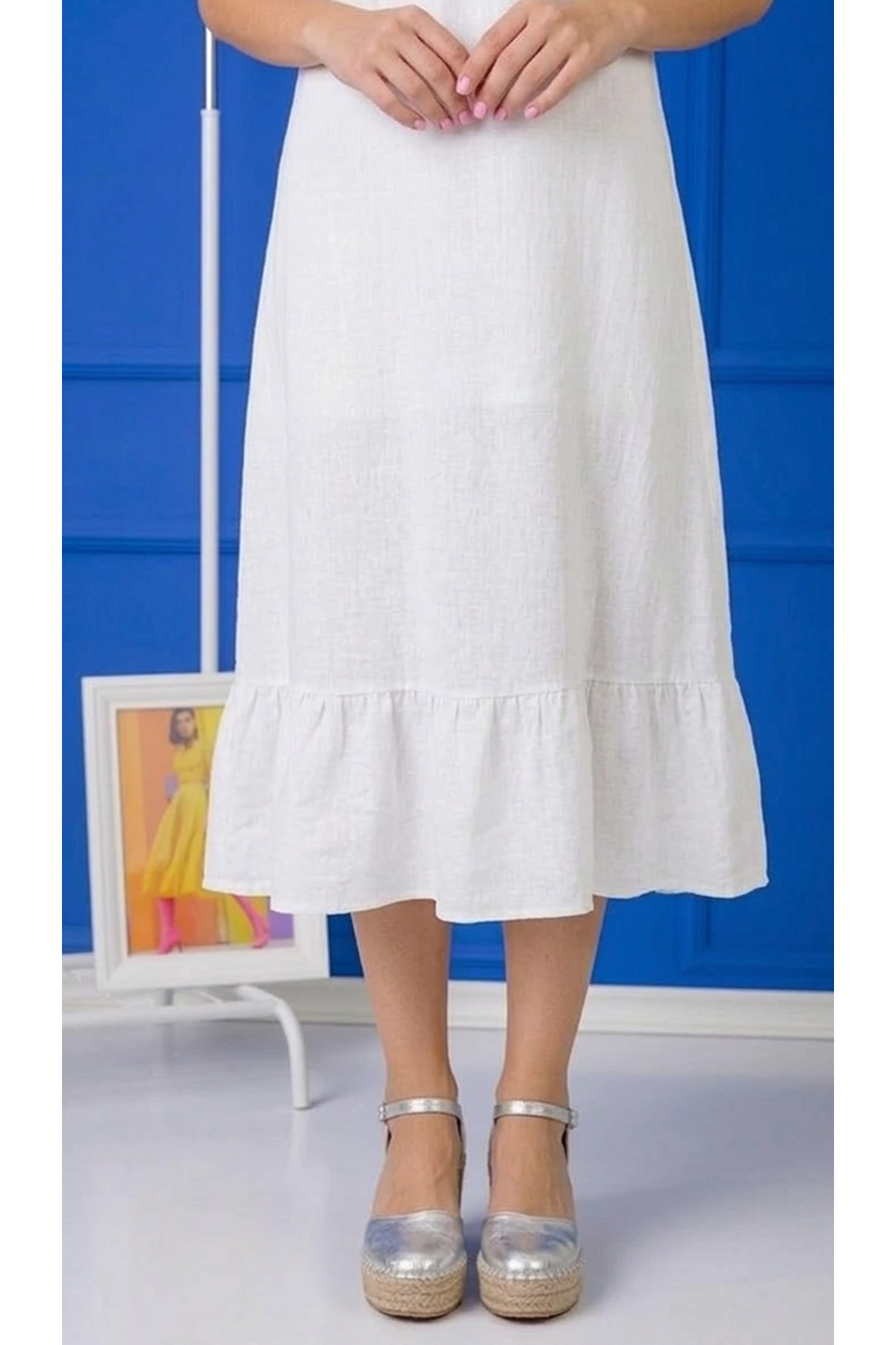 Kapalı Burun Gümüş  Dolgu Topuk Kadın Espadril Sandalet