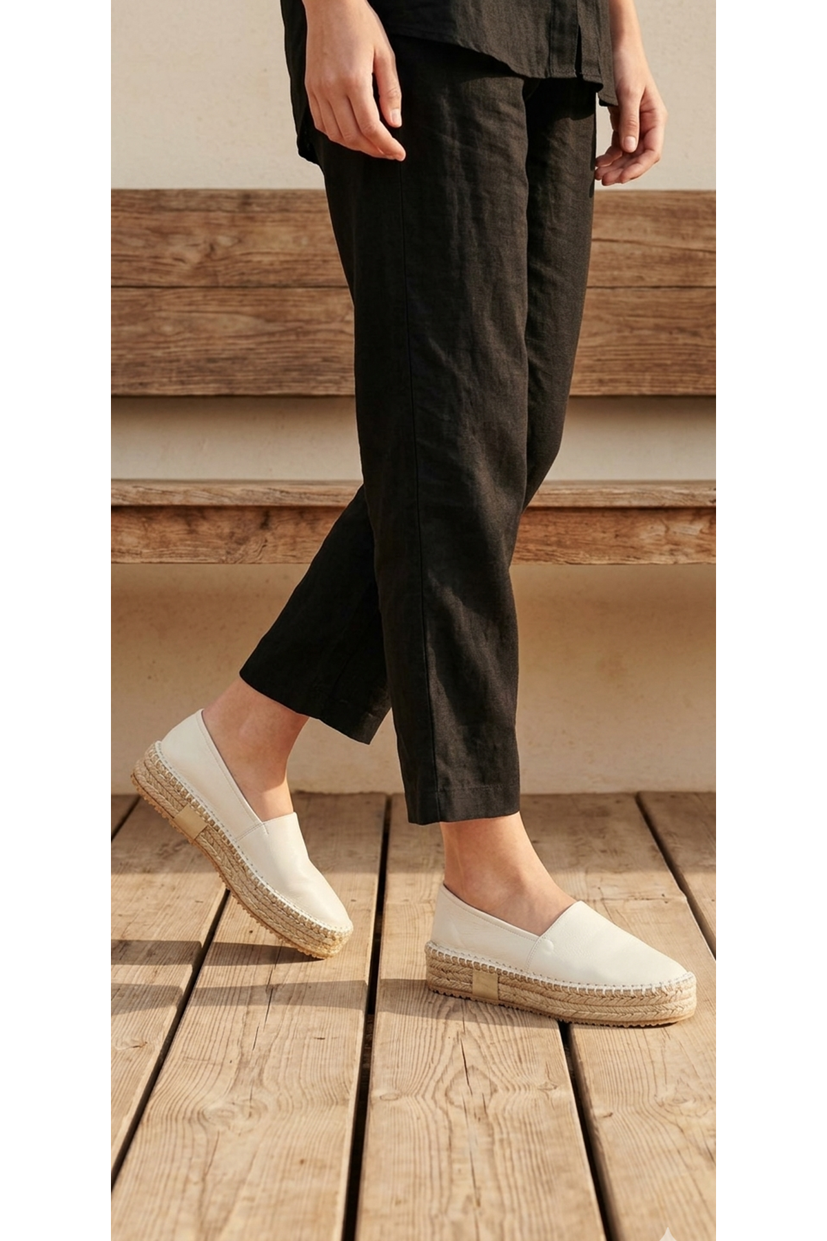 Krem Günlük  Espadril Ayakkabı   -