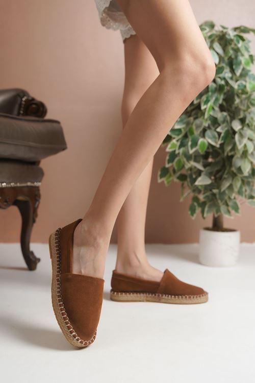 Süet Taba Günlük  Espadril Ayakkabı