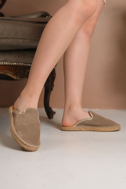 Süet Vizon  Günlük  Espadril Terlik