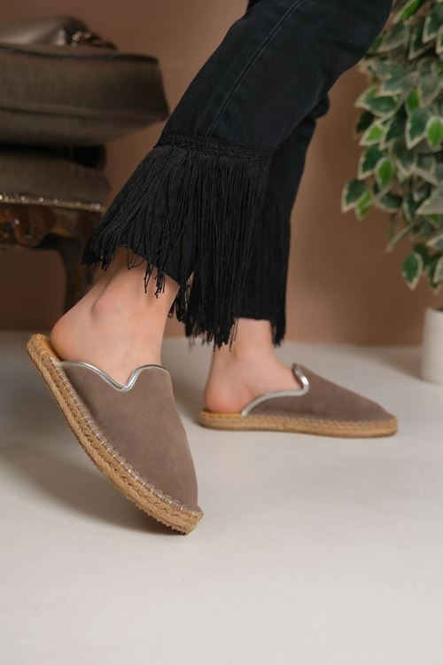 Süet Vizon Günlük  Espadril Terlik