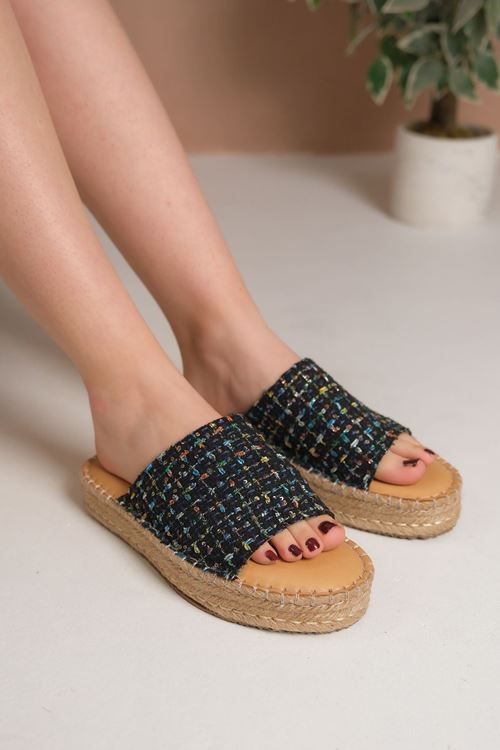 Carine Simli Siyah Kadın Espadril  Terlik