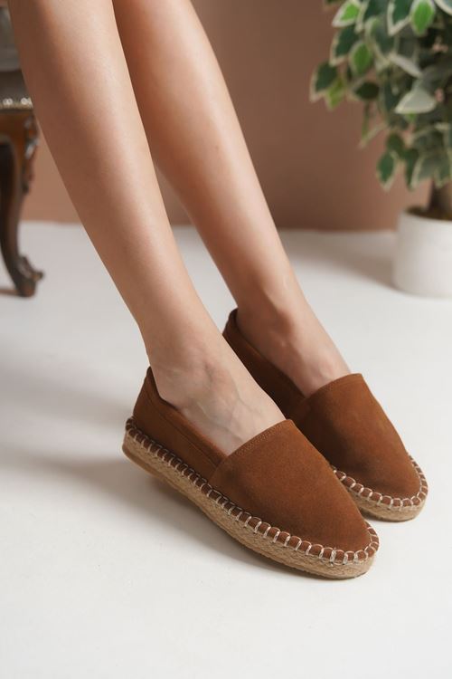 Süet Taba Günlük  Espadril Ayakkabı