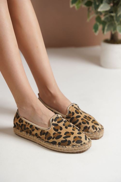 Leopar Kahve  Günlük  Espadril Ayakkabı