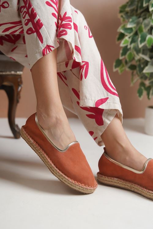 Süet Kiremit  Günlük  Espadril Ayakkabı