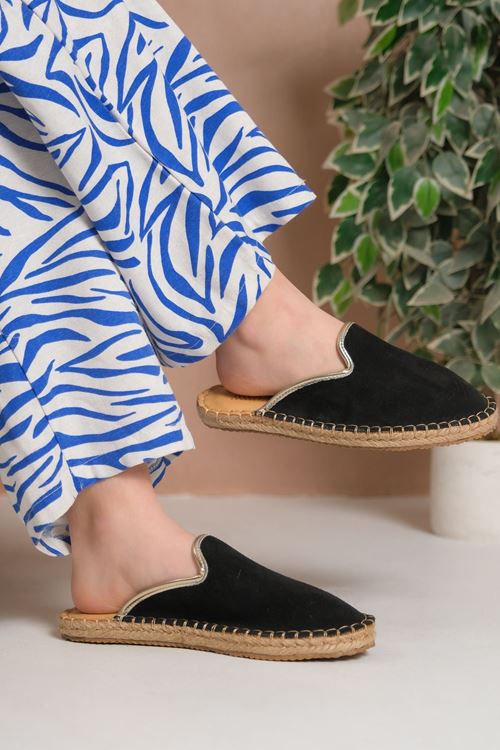 Süet Lacivert Günlük  Espadril Terlik