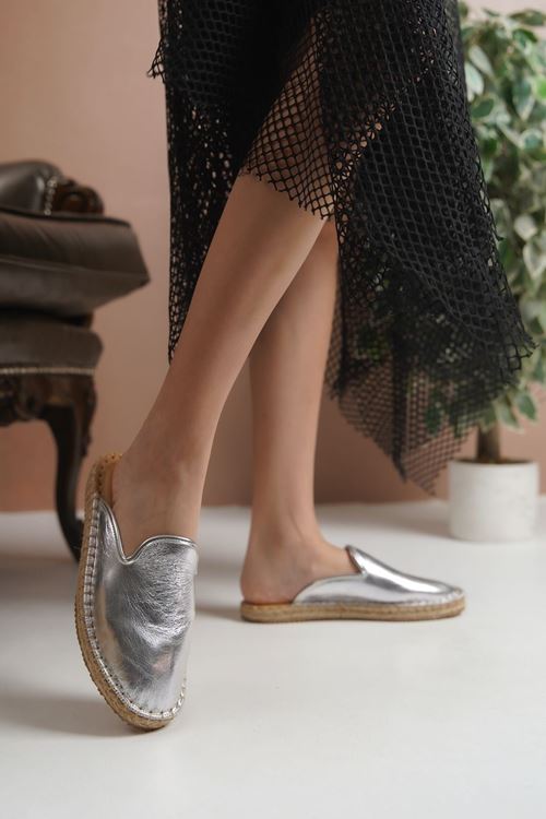 Gümüş Günlük  Espadril Terlik