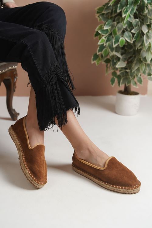 Süet Taba  Günlük  Espadril Ayakkabı