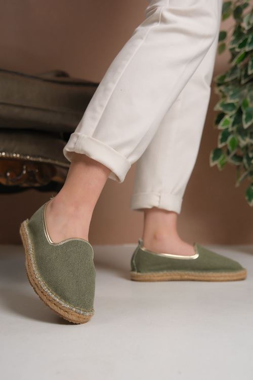 Keten Haki  Günlük  Espadril Ayakkabı