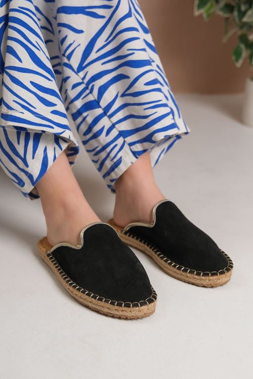 Süet Lacivert Günlük  Espadril Terlik