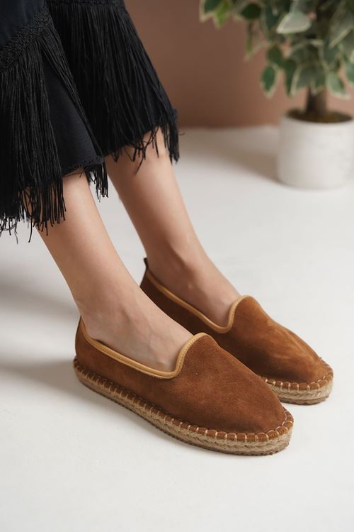 Süet Taba  Günlük  Espadril Ayakkabı