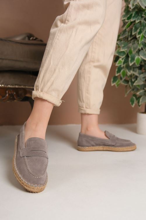 Süet Gri Günlük  Espadril Ayakkabı