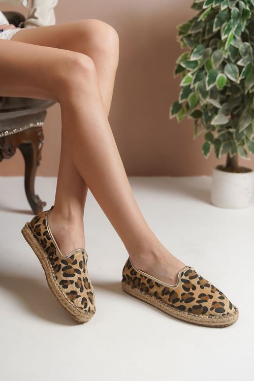 Leopar Kahve  Günlük  Espadril Ayakkabı