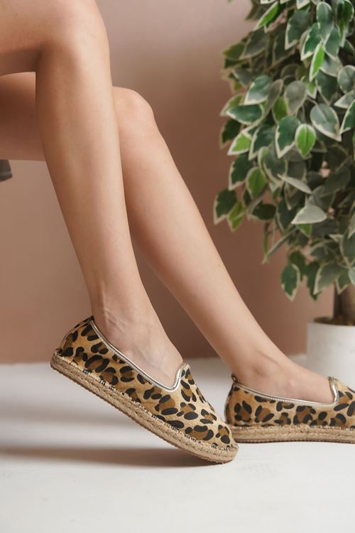 Leopar Kahve  Günlük  Espadril Ayakkabı