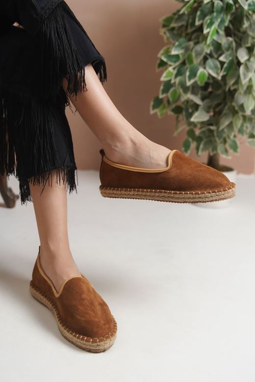 Süet Taba  Günlük  Espadril Ayakkabı