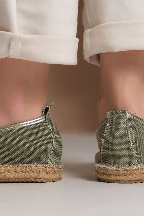 Keten Haki  Günlük  Espadril Ayakkabı