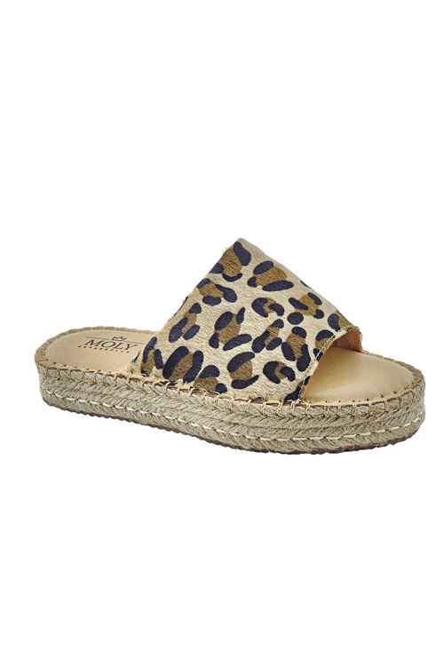 Carine Leopar Kahve Kadın Espadril  Terlik