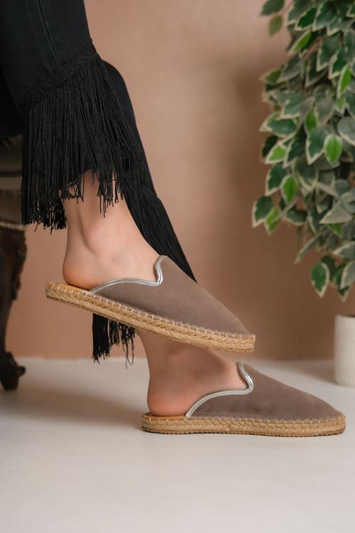 Süet Vizon Günlük  Espadril Terlik