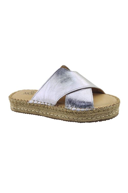 Delina Gümüş Kadın Espadril  Terlik