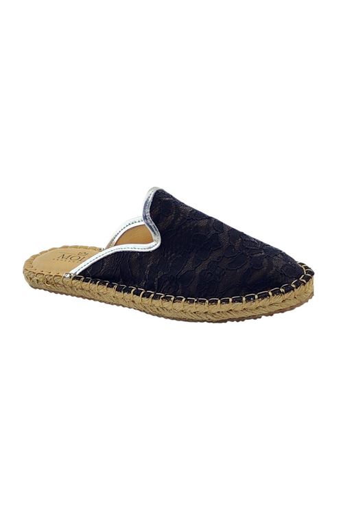 Siyah Dantel  Günlük  Espadril Terlik