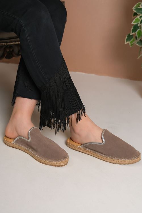 Süet Vizon Günlük  Espadril Terlik
