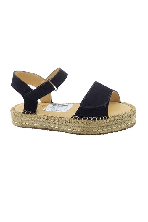 İzmir Süet Siyah Kadın Espadril Sandalet