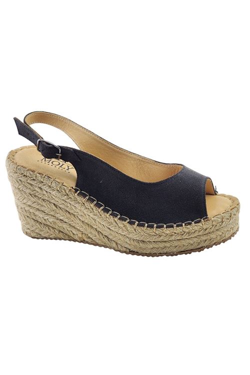 Dolgu Topuk Süet Füme Dekolte Kadın Espadril Sandalet