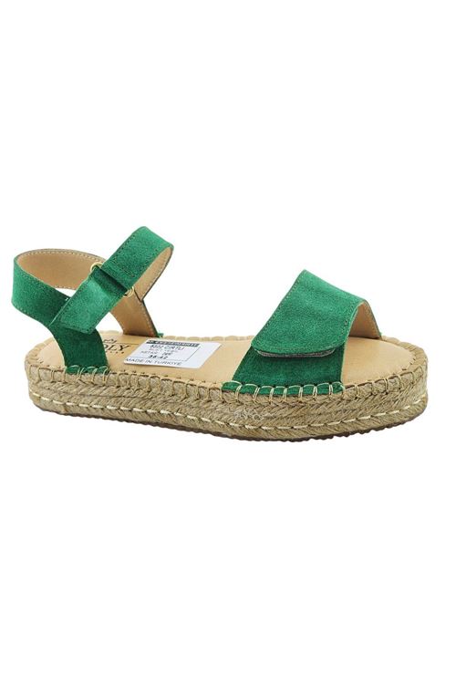 İzmir Süet Yeşil Kadın Espadril Sandalet