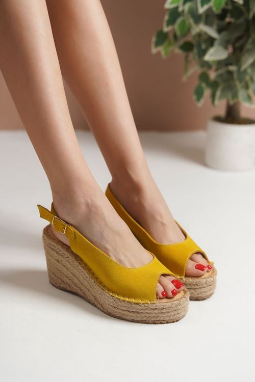 Dolgu Topuk Dekolte Kadın Espadril Sandalet