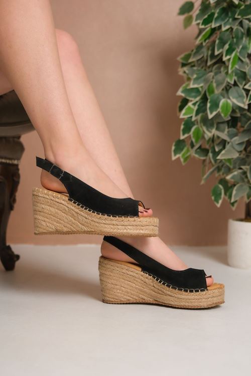 Dolgu Topuk Dekolte Kadın Espadril Sandalet