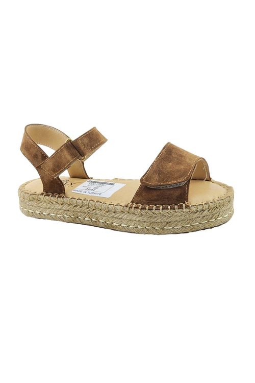 İzmir Süet Taba Kadın Espadril Sandalet
