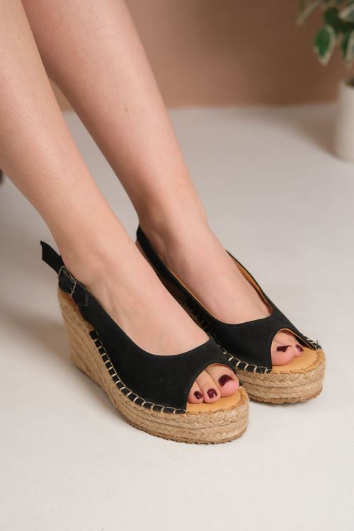 Dolgu Topuk Dekolte Kadın Espadril Sandalet