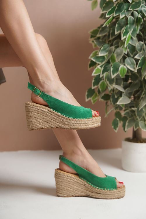 Dolgu Topuk Dekolte Kadın Espadril Sandalet