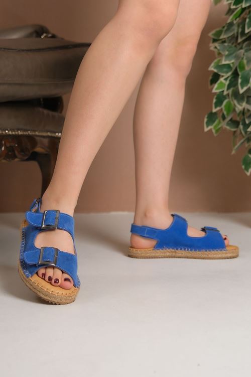 Antalya Süet Sax  Kadın Espadril Sandalet