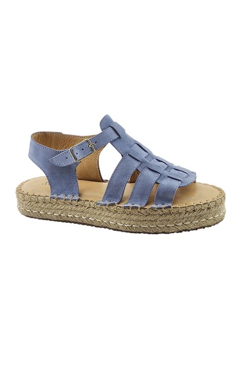 Bodrum Süet Petrol Kadın Espadril Sandalet