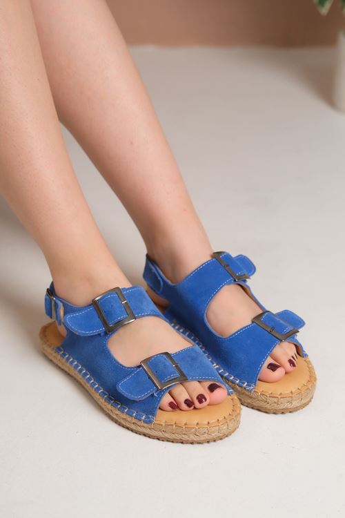 Antalya Süet Sax  Kadın Espadril Sandalet