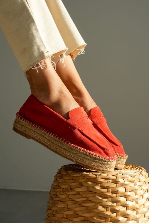 Süet Mercan Günlük  Espadril Ayakkabı