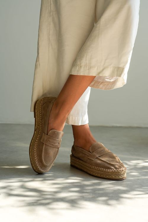 Süet Bej Günlük  Espadril Ayakkabı