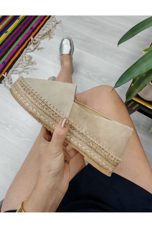 Süet Bej Günlük  Espadril Ayakkabı