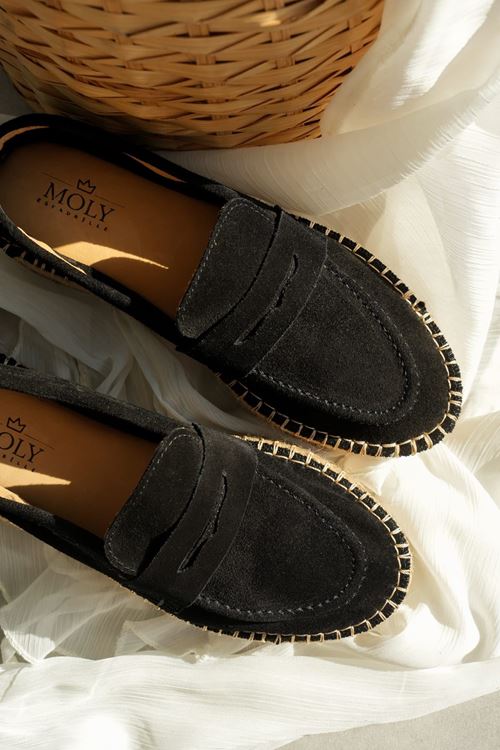 Süet Siyah Günlük  Espadril Ayakkabı