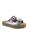 Taşlı Tokalı Gümüş Kadın Espadril  Terlik