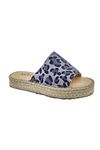 Carine Leopar Gri Kadın Espadril  Terlik