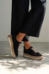 HGN01 SİYAH SÜET Hakiki Deri Sneaker Espadril  